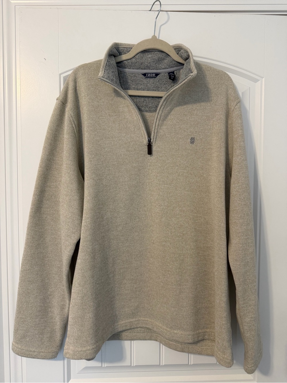 Izod Men's Beige/Cream Half-Zip Pullover Sweater